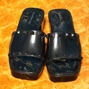 Madden girl vinyl studded heel
